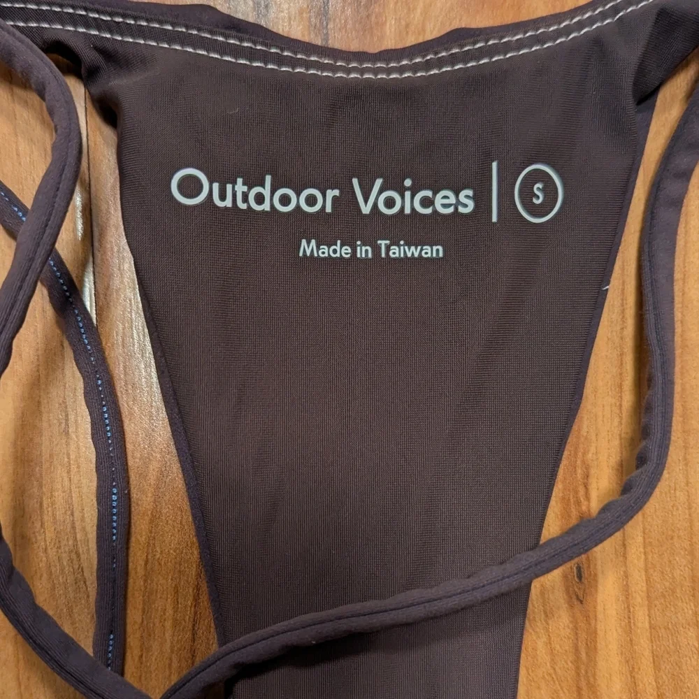 Outdoor‎ Voices Strappy Racerback Sports Bra Chocolate Brown Women's Small